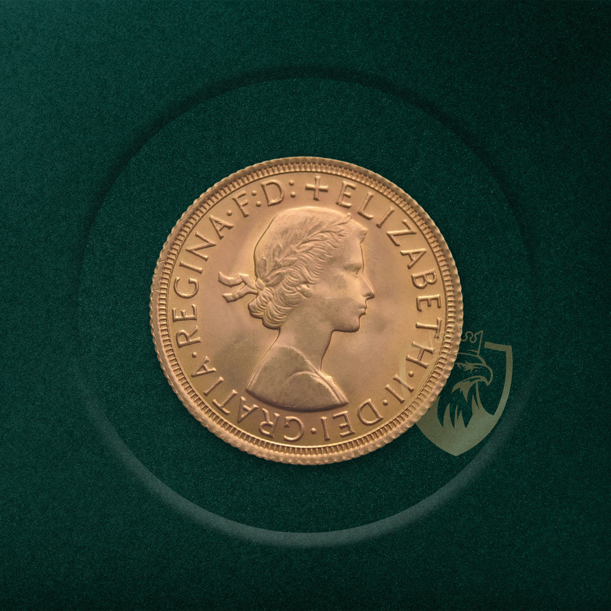 7.98 гр. – 1 Златен Суверен – Кралица Елизабет II (с Венец), 1957-1968