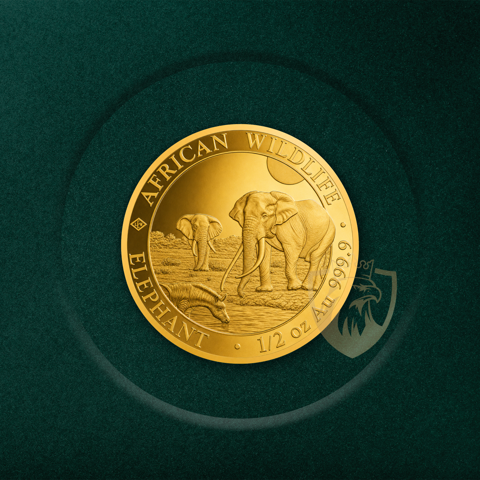 15.55 гр. (1/2 oz) – Златна Монета Сомалийски слон (Somalia Elephant) 2026