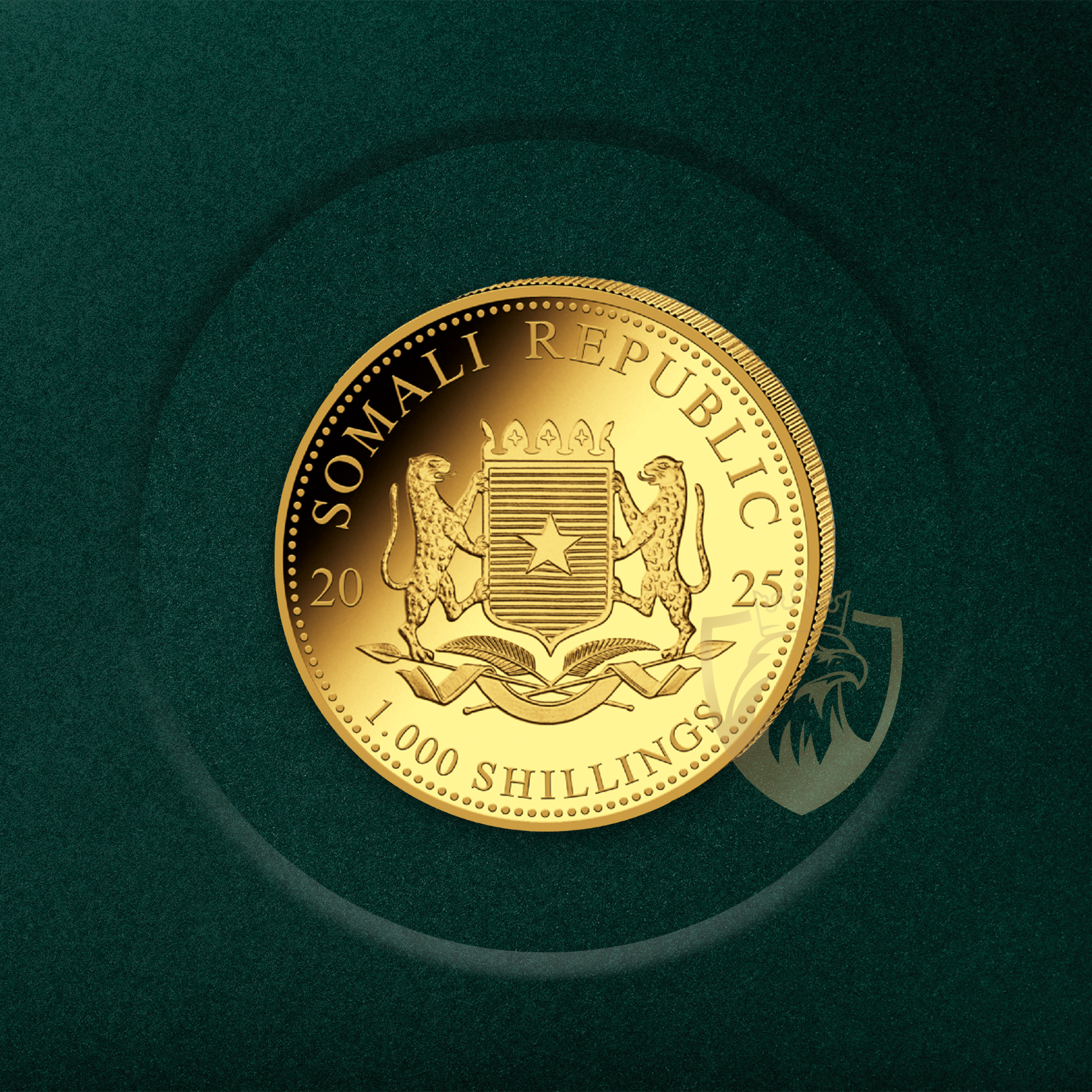 31.1 g (1 oz) – Златна Монета Сомалийски слон (Somalia Elephant) 2025